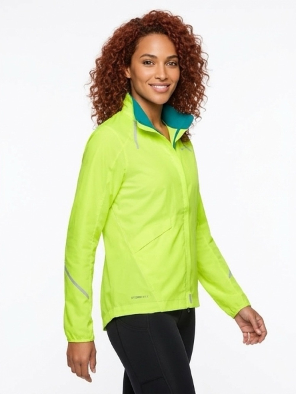 NIKE Women's StormFly Lightweight Reflective Rain Jacket Zest Yellow
